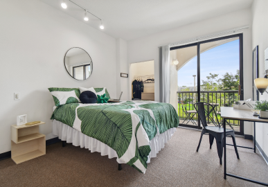 Furnished apartment bedroom